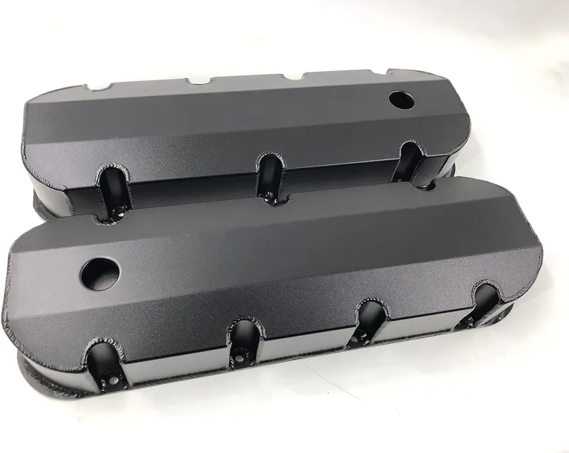 Valve Cover, Aluminum Fabricated Valve Cover for Big Block Chevy BBC 396 454 w/Breather Hole Black