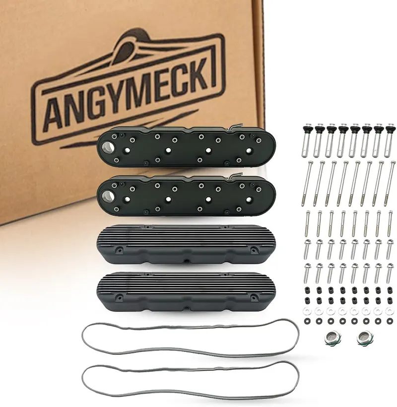 Valve Cover, Finned Vintage Hidden Coil Black All LS Engins