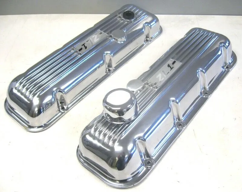 Valve Cover, ZL1 1965-73 CHEVY CHEVROLET ZL1 EMBOSSED VALVE COVERS PAIR NEW RARE BIG BLOCK