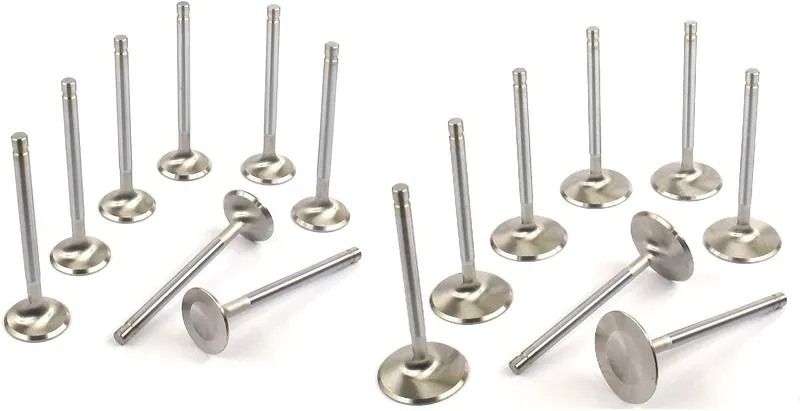 Valve, HPV-14M Elgin +.100" Long 2.02" Intakes & 1.60" Exhaust Stainless Steel Valve Set Chevy 302, 307, 327, 350 and 400 (2.02"/1.60" Hd Dia.)