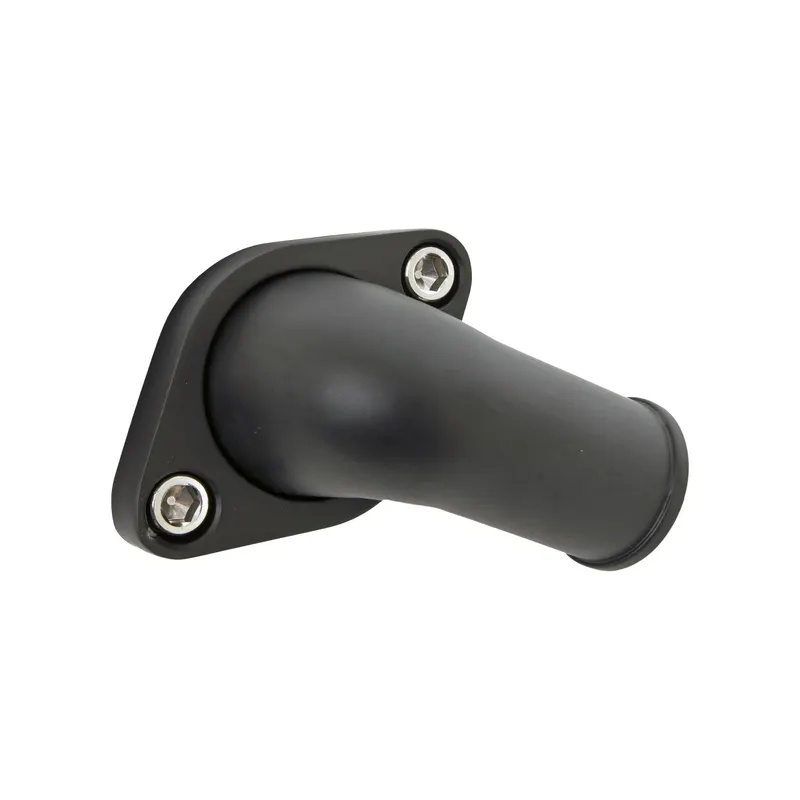 Water Neck, 371101B Cast Aluminum, Black Powdercoated, O-Ring, 90-Degree, Chevy, Big/Small Block, Each