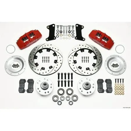 Dynapro 6 Front Hub Kit 12.19in Drilled Red 67-69 Camaro Nova chevelle